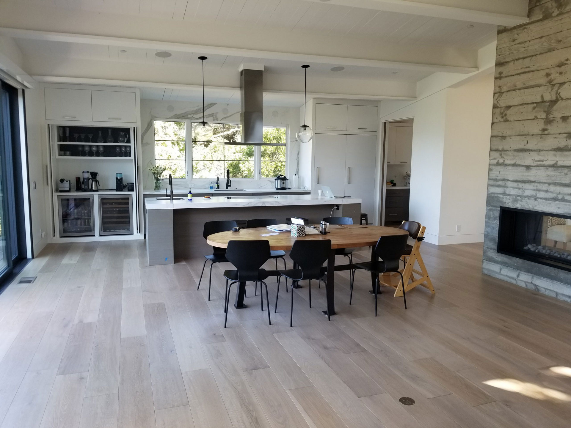 Dining Room & Kitchen with Hardwood Flooring